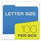 Pendaflex 1/3-Cut Tabs Letter Size Double-Ply Reinforced Top Tab Colored File Folders - Blue (100/Box)